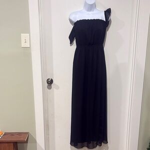 Express Off the Shoulder Sheer Black Maxi Dress Size Small